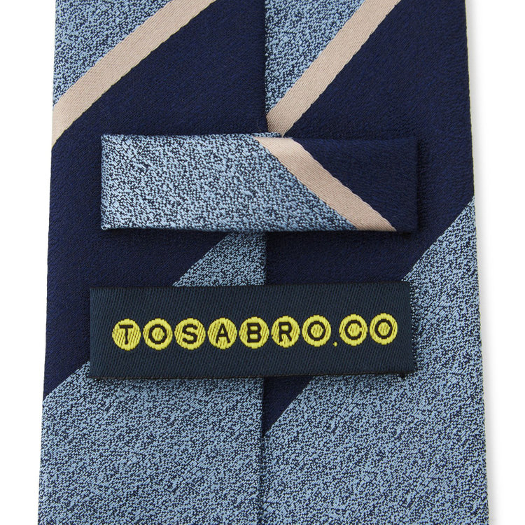 ソノタ（KONAKA用） 土佐兄弟コラボネクタイ＜社会人応援＞【弟】シルクブレンドストライプネクタイ/ブルー×ネイビー/「ザンギョウバイバイ」 その他