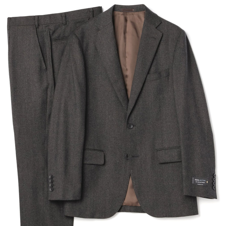 ＪＰ コンフォート 【THE 神 SUIT】【JOHN PEARSE comfort】【秋冬】2釦シングルスーツ ショートタック/ブラウン/ウエストムーブ/REDA ACTIVE/NEW ZEALAND MERINO/SHOWER CLEAN/※裾上げ必要 茶中間