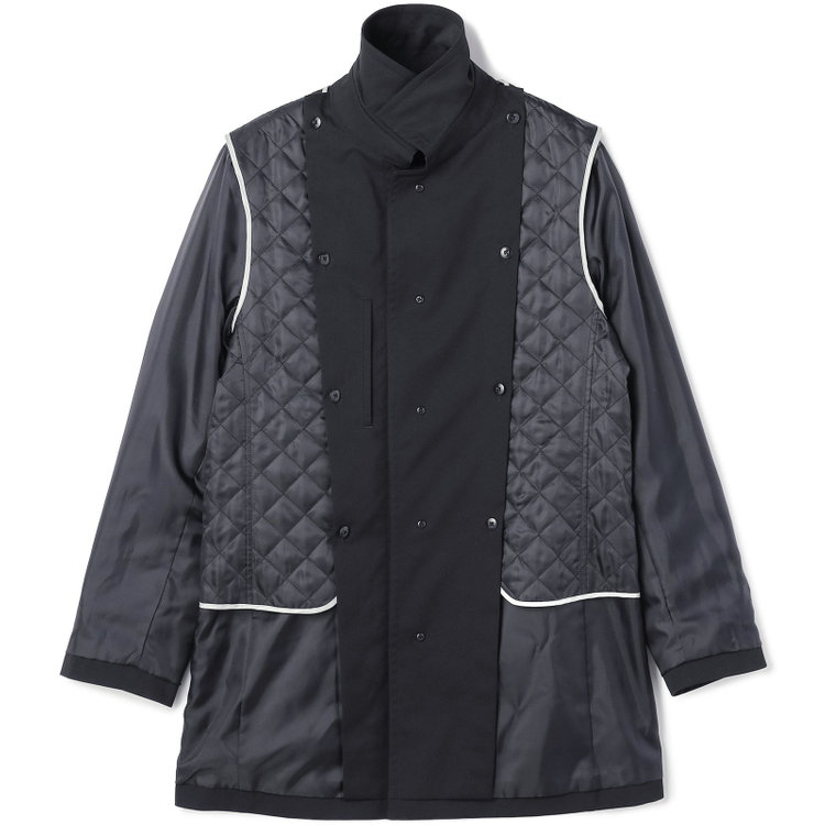 ジョンピアースブラック 【JOHN PEARSE Black】【秋冬】ステンカラーコート/ブラック/撥水加工 黒