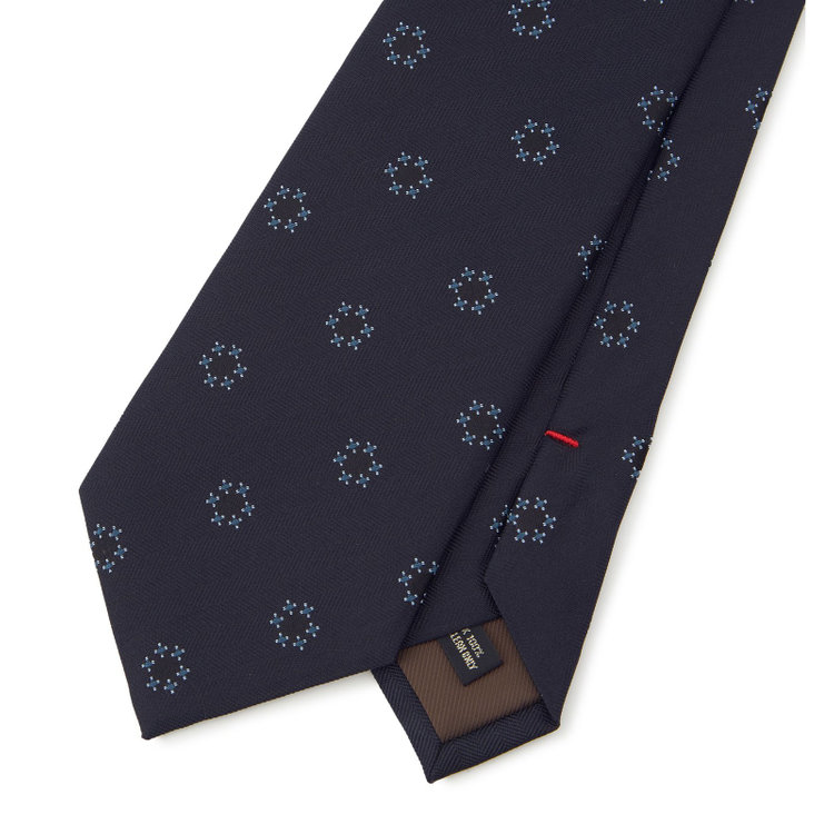 ドナートヴィンチ 【名品】【Donato Vinci Italy】シルク小紋柄ネクタイ 8.5cm;幅/ネイビー/MADE IN JAPAN その他