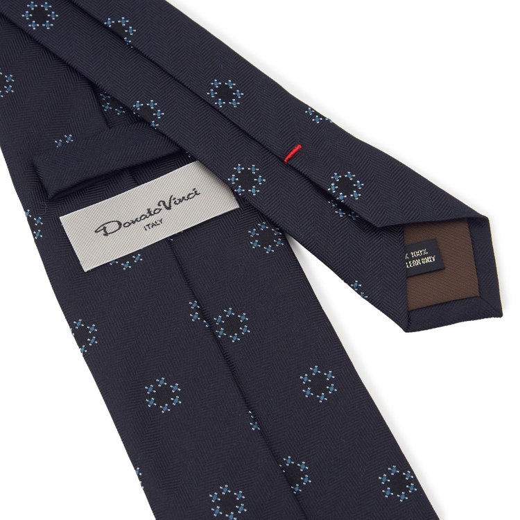 ドナートヴィンチ 【名品】【Donato Vinci Italy】シルク小紋柄ネクタイ 8.5cm;幅/ネイビー/MADE IN JAPAN その他