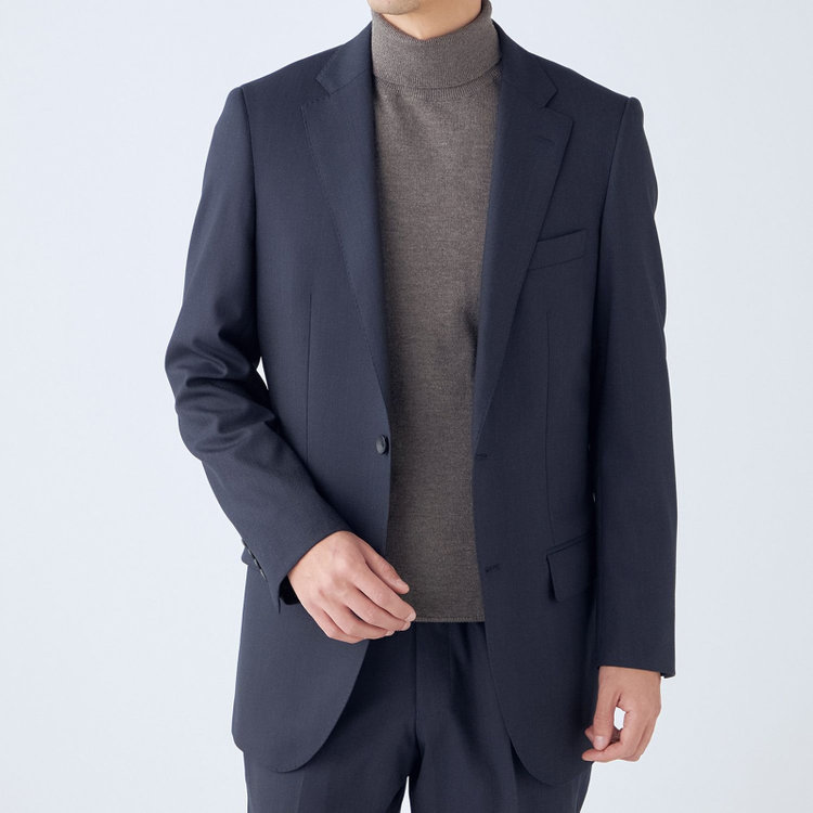 ドナートヴィンチウォモ 【THE 神 SUIT】【Donato Vinci Italy UOMO】【秋冬】2釦シングルスーツ 0タック/ネイビー/NEW ZEALAND WOOL/REAL COLLECTION/SustainaBee Wool/※裾上げ必要 紺中間