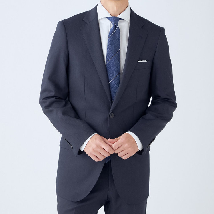ドナートヴィンチウォモ 【THE 神 SUIT】【Donato Vinci Italy UOMO】【秋冬】2釦シングルスーツ 0タック/ネイビー/NEW ZEALAND WOOL/REAL COLLECTION/SustainaBee Wool/※裾上げ必要 紺中間