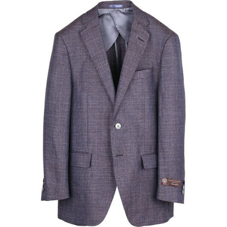 ドナートヴィンチ 【Donato Vinci Italy】【春夏】リネンウール 2釦シングルジャケット/ブラウン＆ネイビー/FRATELLI TALLIA di DELFINO MOVE in italy ブラウン系(茶)