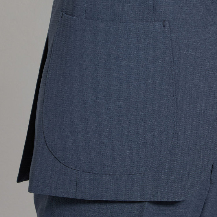 ＪＰコンフォート ネイビー  【JOHN PEARSE comfort navy】【春夏】2釦シングルジャケット/ブルー×ドットエアー＆カラミ織り 青中間