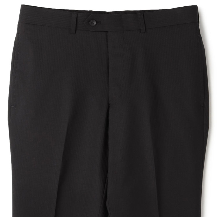 ドナートヴィンチウォモ 【Donato Vinci Italy UOMO】【春夏】2釦シングルスーツ 0タック/ブラック×シャドーストライプ/NEW ZEALAND WOOL/REAL BLACK/COOL REFLECTION/SustainaBee Wool/※裾上げ必要 黒