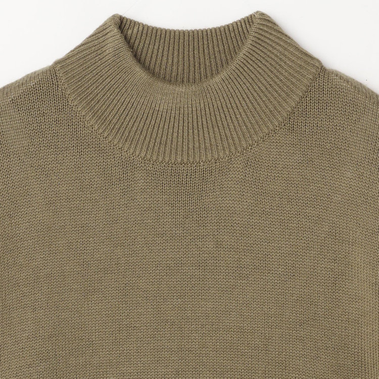 スタンリーブラッカ 【stanley blacker new york】【秋冬】モックネックニット/カーキ 黄淡色