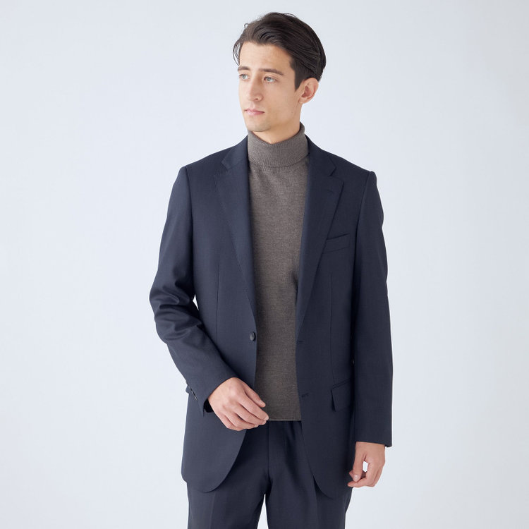 ドナートヴィンチウォモ 【THE 神 SUIT】【Donato Vinci Italy UOMO】【秋冬】2釦シングルスーツ 0タック/ネイビー/NEW ZEALAND WOOL/REAL COLLECTION/SustainaBee Wool/※裾上げ必要 紺中間