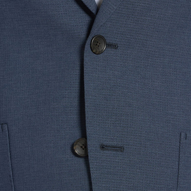 ＪＰコンフォート ネイビー  【JOHN PEARSE comfort navy】【春夏】2釦シングルジャケット/ブルー×ドットエアー＆カラミ織り 青中間
