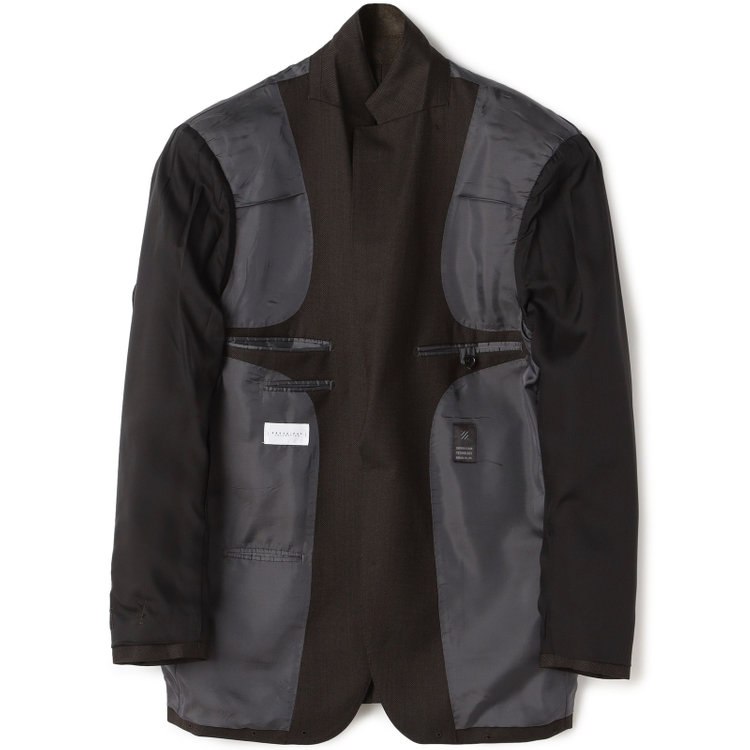 ＫＡＮＳＡＩＭＡＮ 【KANSAIMAN collection】【秋冬】2釦シングルスーツ ショートタック/ブラウン×ピンヘッド/REAL BROWN COLLECTION/NEW ZEALAND WOOL SHOWER CLEAN/SustainaBee Wool 茶中間