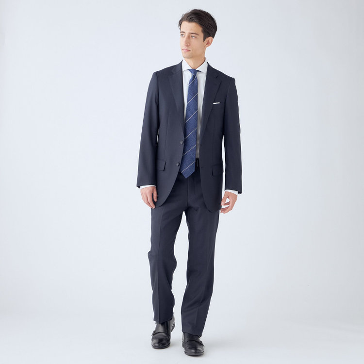 ドナートヴィンチウォモ 【THE 神 SUIT】【Donato Vinci Italy UOMO】【秋冬】2釦シングルスーツ 0タック/ネイビー/NEW ZEALAND WOOL/REAL COLLECTION/SustainaBee Wool/※裾上げ必要 紺中間