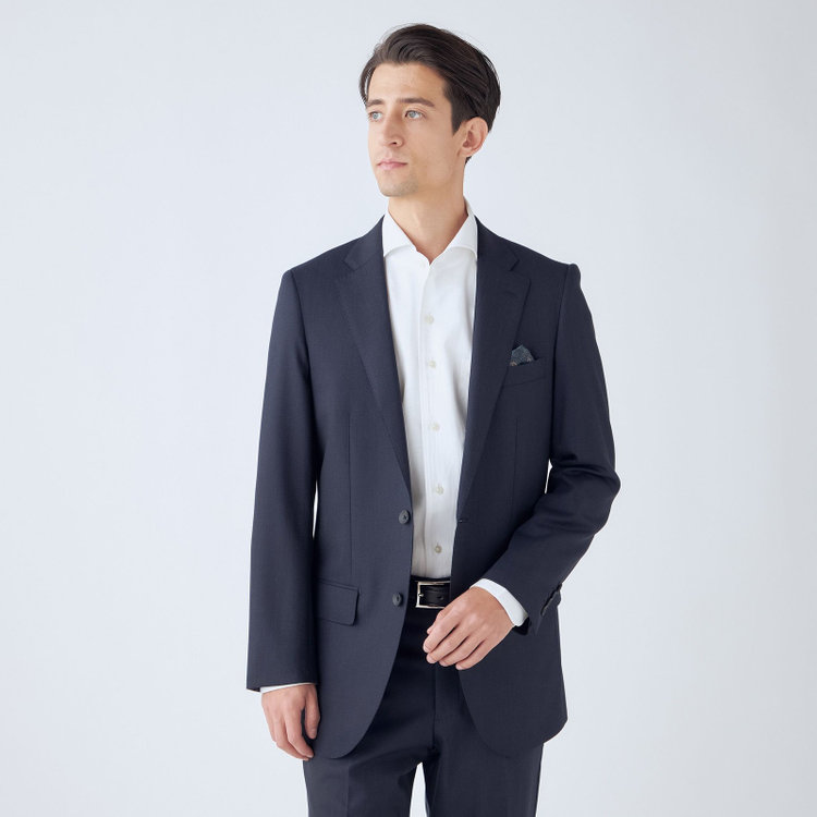 ドナートヴィンチウォモ 【THE 神 SUIT】【Donato Vinci Italy UOMO】【秋冬】2釦シングルスーツ 0タック/ネイビー/NEW ZEALAND WOOL/REAL COLLECTION/SustainaBee Wool/※裾上げ必要 紺中間