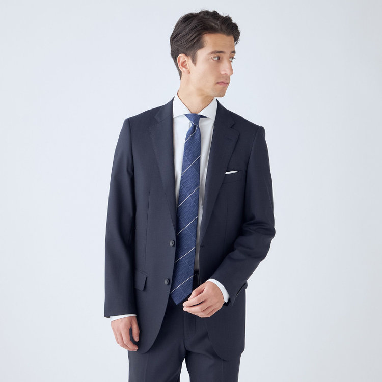 ドナートヴィンチウォモ 【THE 神 SUIT】【Donato Vinci Italy UOMO】【秋冬】2釦シングルスーツ 0タック/ネイビー/NEW ZEALAND WOOL/REAL COLLECTION/SustainaBee Wool/※裾上げ必要 紺中間