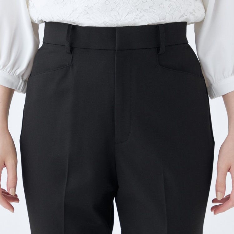 ナチュラル　ビューティー 【NATURAL BEAUTY】【年間】ストレートラインパンツ/ブラック/※裾上げ済み仕様 黒