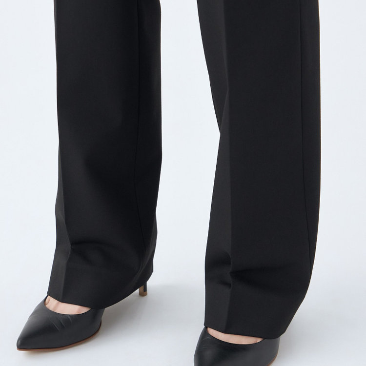 ナチュラル　ビューティー 【NATURAL BEAUTY】【年間】ストレートラインパンツ/ブラック/※裾上げ済み仕様 黒