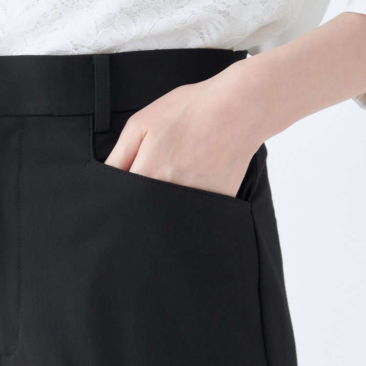 ナチュラル　ビューティー 【NATURAL BEAUTY】【年間】ストレートラインパンツ/ブラック/※裾上げ済み仕様 黒