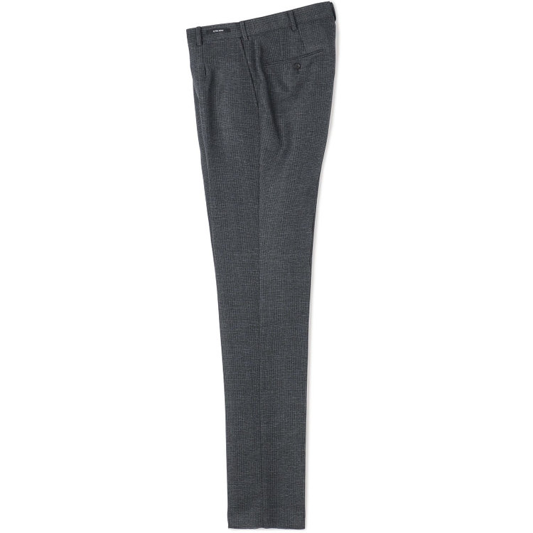 ＪＰコンフォート ネイビー 【JOHN PEARSE comfort navy】【春夏】ショートタックパンツ/グレー×チェック/ウエストシャーリング仕様/ULTRA MOVE/※裾上げ必要 グレー濃色