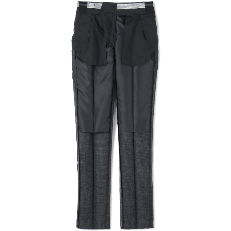 ＪＰコンフォート ネイビー 【JOHN PEARSE comfort navy】【春夏】ショートタックパンツ/グレー×チェック/ウエストシャーリング仕様/ULTRA MOVE/※裾上げ必要 グレー濃色