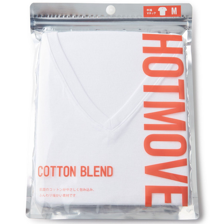 ソノタ（KONAKA用） 【HOTMOVE】Vネック半袖Tシャツ(ホワイト系・無地) 白