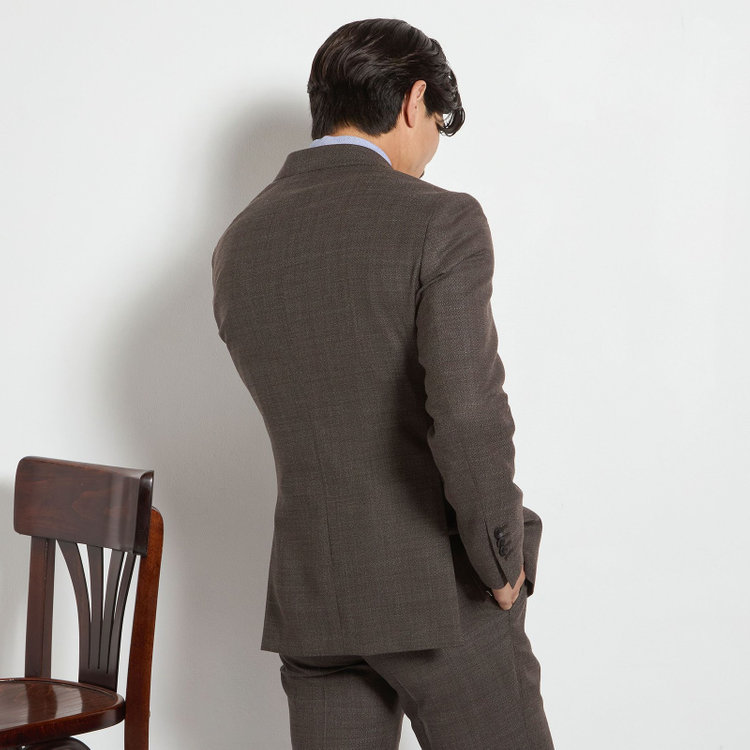 ドナートヴィンチ 【Donato Vinci Italy CLASSICO】【春夏】段返り3釦シングルスーツ 2タック/ブラウン/REAL  COLLECTION/※裾上げ必要 茶中間