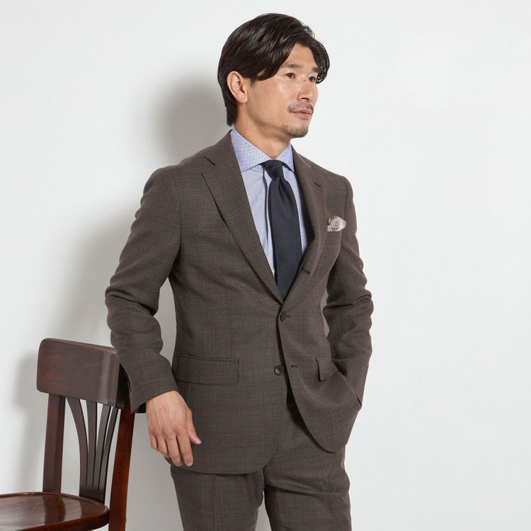 ドナートヴィンチ 【Donato Vinci Italy CLASSICO】【春夏】段返り3釦シングルスーツ 2タック/ブラウン/REAL  COLLECTION/※裾上げ必要 茶中間