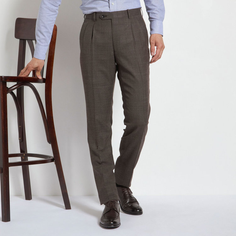 ドナートヴィンチ 【Donato Vinci Italy CLASSICO】【春夏】段返り3釦シングルスーツ 2タック/ブラウン/REAL  COLLECTION/※裾上げ必要 茶中間