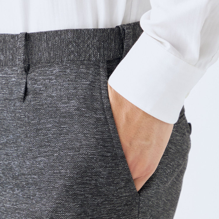 ＪＰ コンフォート 【JOHN PEARSE comfort navy】【春夏】機能性ポリエステル ショートタックパンツ/ブラック/ウエストムーブ仕様/ULTRA MOVE/※裾上げ必要 黒