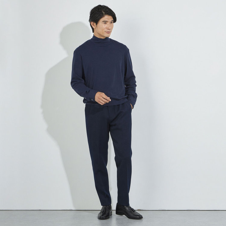 カンサイマン 【KANSAIMAN Collection】【長袖】 ドレスカフニット/ネイビー 紺中間