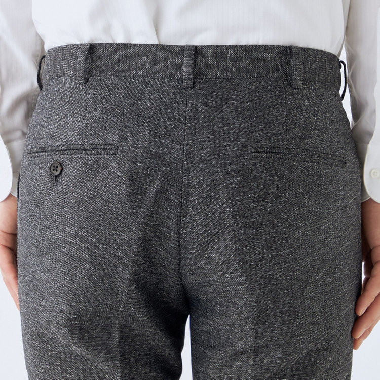 ＪＰ コンフォート 【JOHN PEARSE comfort navy】【春夏】機能性ポリエステル ショートタックパンツ/ブラック/ウエストムーブ仕様/ULTRA MOVE/※裾上げ必要 黒