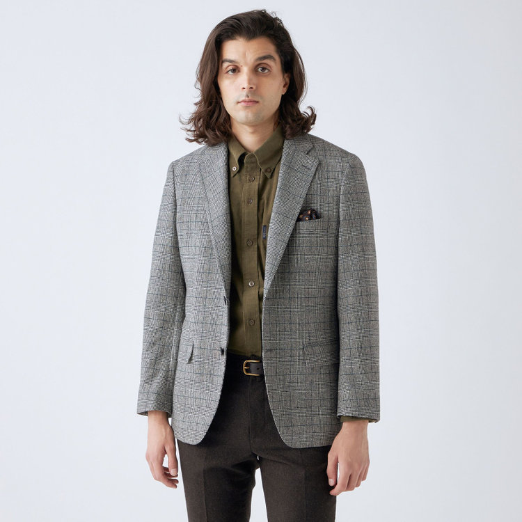 スタンリーブラッカ 【stanley blacker new york】【秋冬】2釦シングルグレンチェックジャケット その他