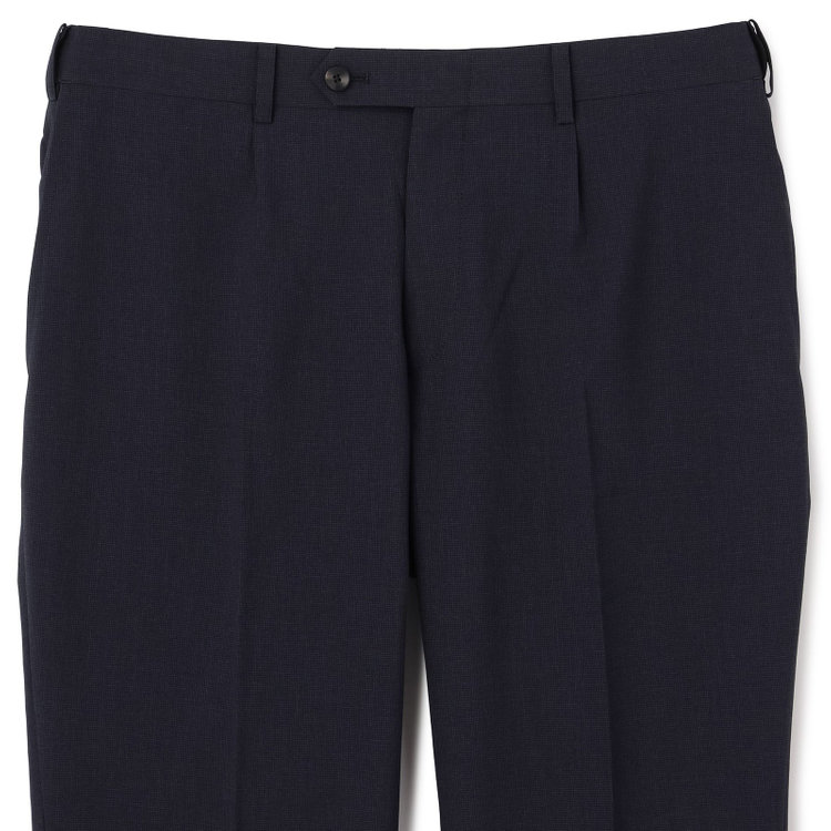 ＪＰ コンフォート 【JOHN PEARSE comfort】【春夏】2釦シングルスーツ ショートタック/ネイビー×チェック/ULTRA MOVE/TRABEST/ウエストムーブ仕様/ウォッシャブル/ストレッチ/※裾上げ必要 紺中間