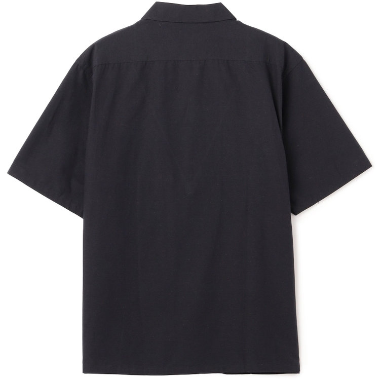 スタンリーブラッカ 【stanley blacker new york】【半袖】コットンリネンシャツ/ネイビー 紺濃色