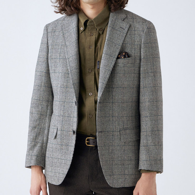 スタンリーブラッカ 【stanley blacker new york】【秋冬】2釦シングルグレンチェックジャケット その他