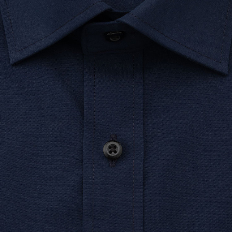 ジョンピアースブラック 【JOHN PEARSE Black】【SLIM】【形態安定】ワイドカラーワイシャツ/ネイビー 紺濃色