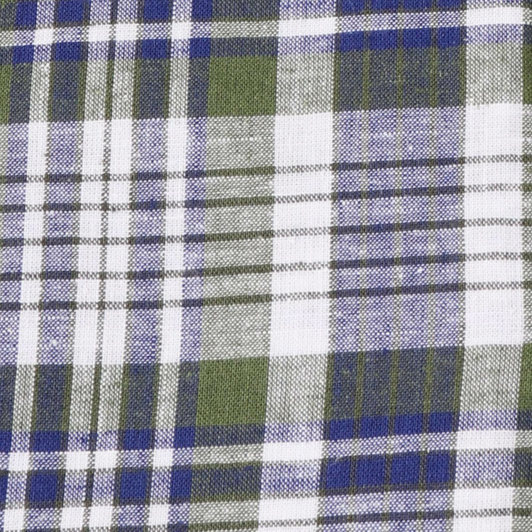 スタンリーブラッカ 【stanley blacker】【半袖】ボタンダウンシャツ/グリーン＆ネイビー＆ホワイト×チェック ネイビー系(紺)