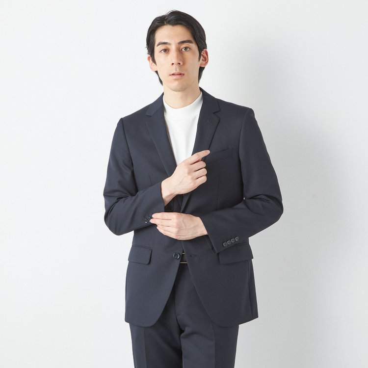 ＵＮＰＲＥＳＳＵＲＥ 【Unpressure】【年間】2釦シングルスーツ ノータック/ダークネイビー /リクルート / フレッシャーズ / インターン対応 / ※裾直し必要 紺濃色