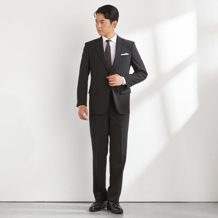 ソノタ（KONAKA用） 【ベーシックシルエット】2釦シングルフォーマルスーツ 1タックパンツ/アジャスター付/※裾上げ必要 黒