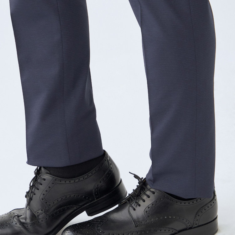 KONAKA　アウトレット 【WEB限定/OUTLET/汚れ・キズ等有】【JOHN PEARSE comfort navy】【春夏】機能性ポリエステル 1タックパンツ/ネイビー/ウエストシャーリング仕様/ULTRA MOVE/RIRANCHA※裾上げ必要 紺濃色