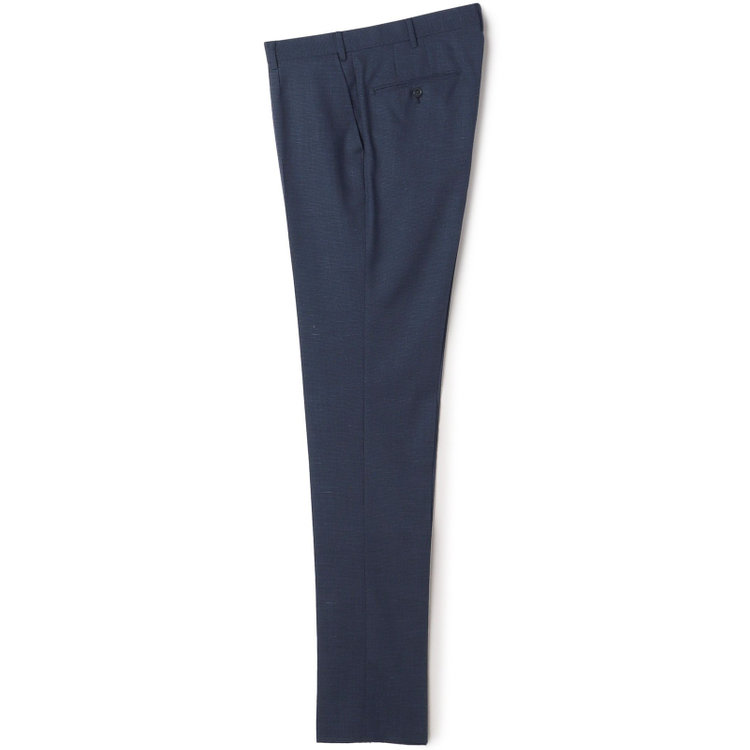 ＪＰ コンフォート 【JOHN PEARSE comfort】【春夏】ショートタックパンツ/ネイビー×ハウンドトゥース/ウエストムーブ/※裾上げ必要 青中間