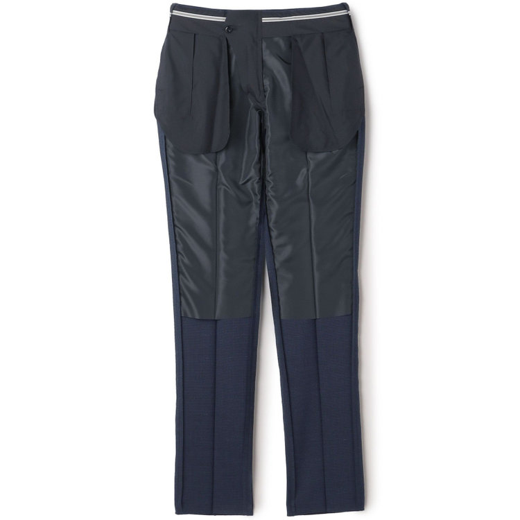 ＪＰ コンフォート 【JOHN PEARSE comfort】【春夏】ショートタックパンツ/ネイビー×ハウンドトゥース/ウエストムーブ/※裾上げ必要 青中間