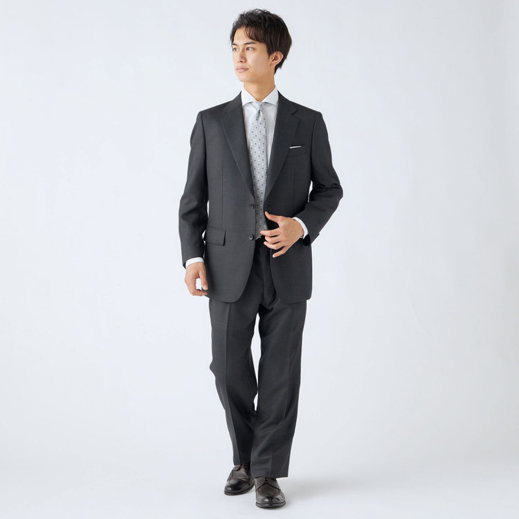 ドナートヴィンチ 【Donato Vinci Italy】【秋冬】2釦シングルスーツ 1タック/グレー×バーズアイ/REAL GRAY COLLECTION/NEW ZEALAND WOOL/SustainaBee Wool/※裾上げ必要 グレー濃色