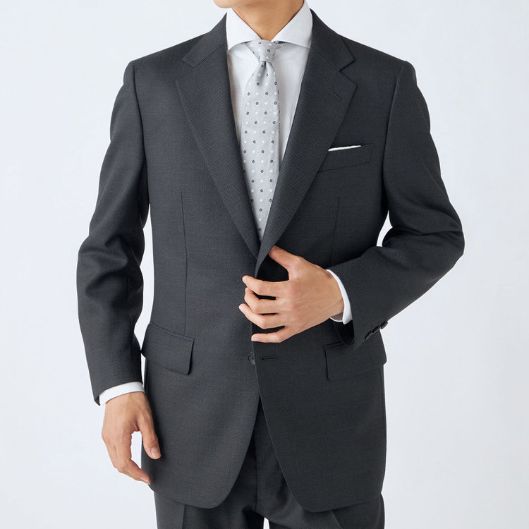 ドナートヴィンチ 【Donato Vinci Italy】【秋冬】2釦シングルスーツ 1タック/グレー×バーズアイ/REAL GRAY COLLECTION/NEW ZEALAND WOOL/SustainaBee Wool/※裾上げ必要 グレー濃色
