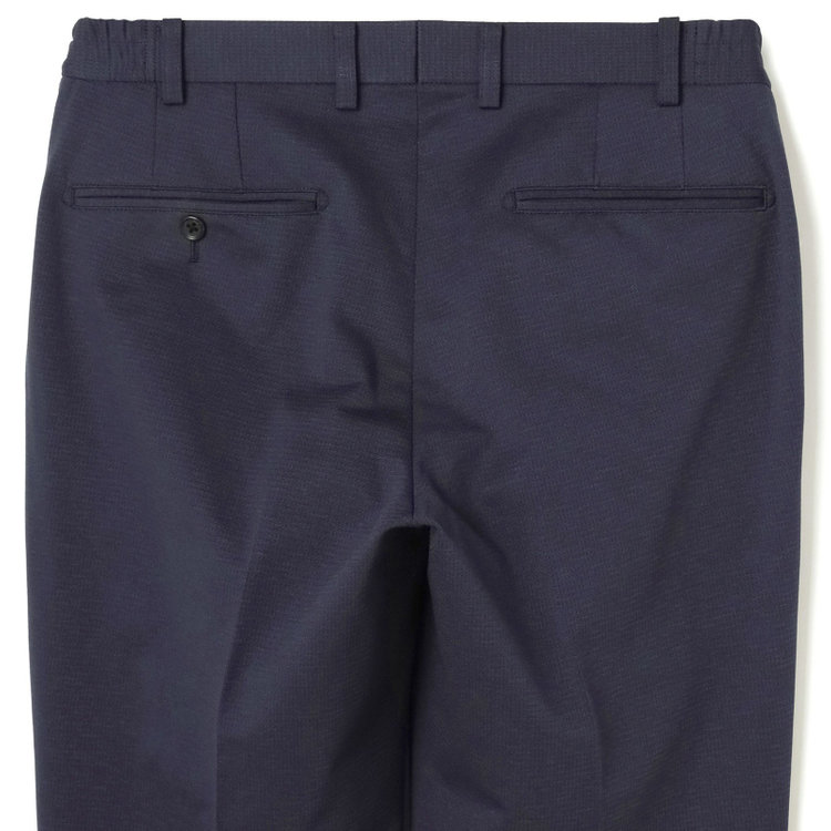 KONAKA　アウトレット 【WEB限定/OUTLET/汚れ・キズ等有】【JOHN PEARSE comfort navy】【春夏】機能性ポリエステル 1タックパンツ/ネイビー/ウエストシャーリング仕様/ULTRA MOVE/RIRANCHA※裾上げ必要 紺濃色