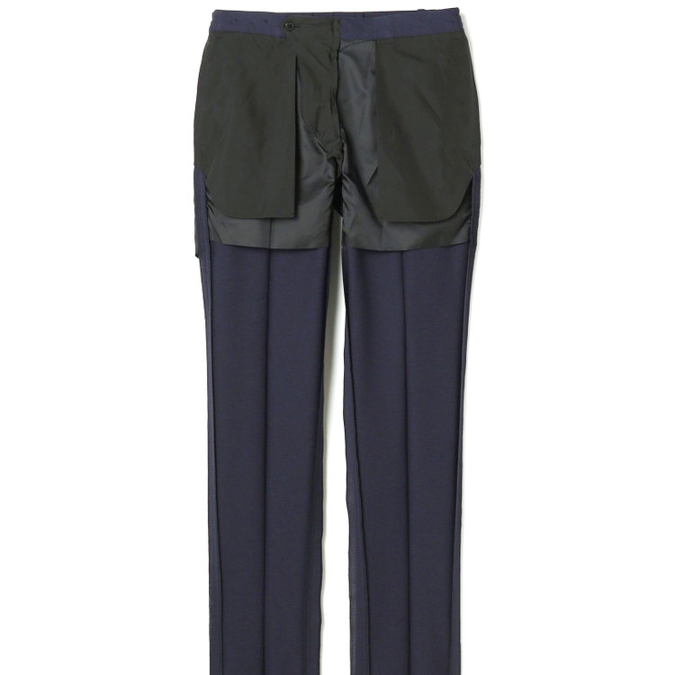 KONAKA　アウトレット 【WEB限定/OUTLET/汚れ・キズ等有】【JOHN PEARSE comfort navy】【春夏】機能性ポリエステル 1タックパンツ/ネイビー/ウエストシャーリング仕様/ULTRA MOVE/RIRANCHA※裾上げ必要 紺濃色