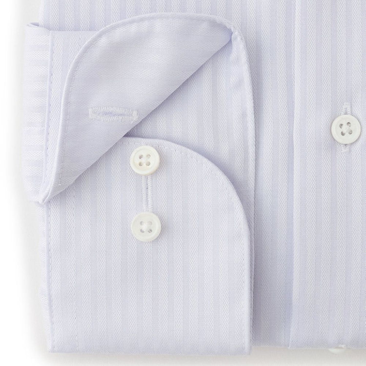 ドナートヴィンチウォモ 【Donato Vinci Italy Uomo】【STYLISH】【形態安定】【綿100％】ワイドカラードレスワイシャツ/グレー×ドビーストライプ/SILK PROTEIN グレー淡色