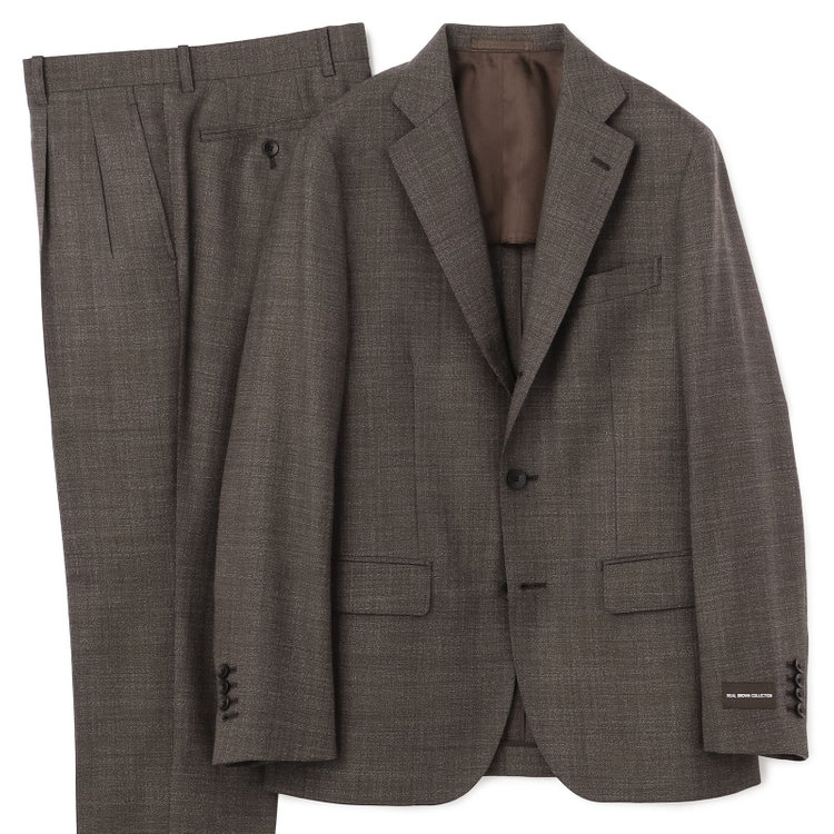 ドナートヴィンチ 【Donato Vinci Italy CLASSICO】【春夏】段返り3釦シングルスーツ 2タック/ブラウン/REAL  COLLECTION/※裾上げ必要 茶中間