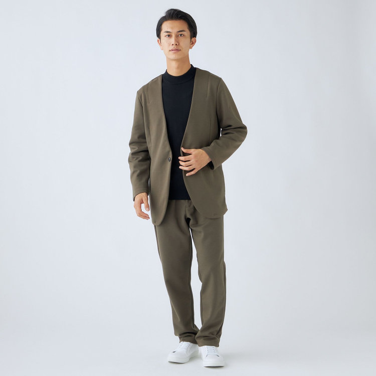 ＵＷＳ ＨＯＭＥ 【ULTRA WORK SUIT/HOME LINE】【秋冬】セットアップ1釦ノーカラージャケット/カーキ カーキ系