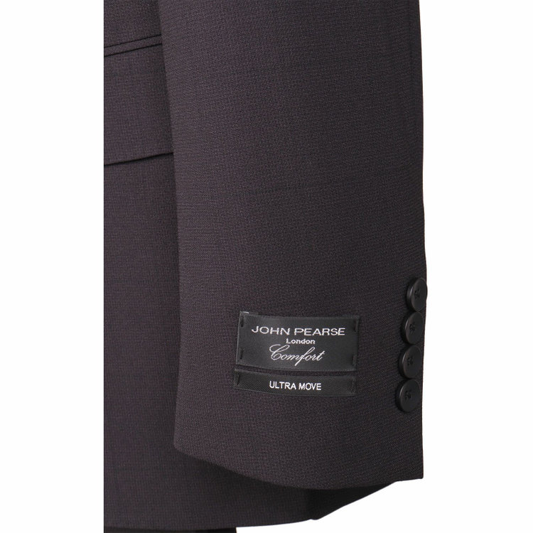ＪＰ コンフォート 【JOHN PEARSE comfort】【春夏】7WAY コーディネイトパンツ付き/2釦シングルスリーピーススーツ ショートタック/ブラック×チェック+グレーパンツ/ULTRA MOVE/ウエストシャーリング/ウォッシャブル/ストレッチ ブラック系(黒)