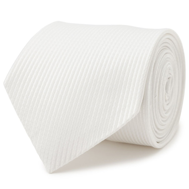 ジョンピアース 【JOHN PEARSE White】【結婚式】シルクフォーマルネクタイ8.0㎝幅/ホワイト×小紋柄 白