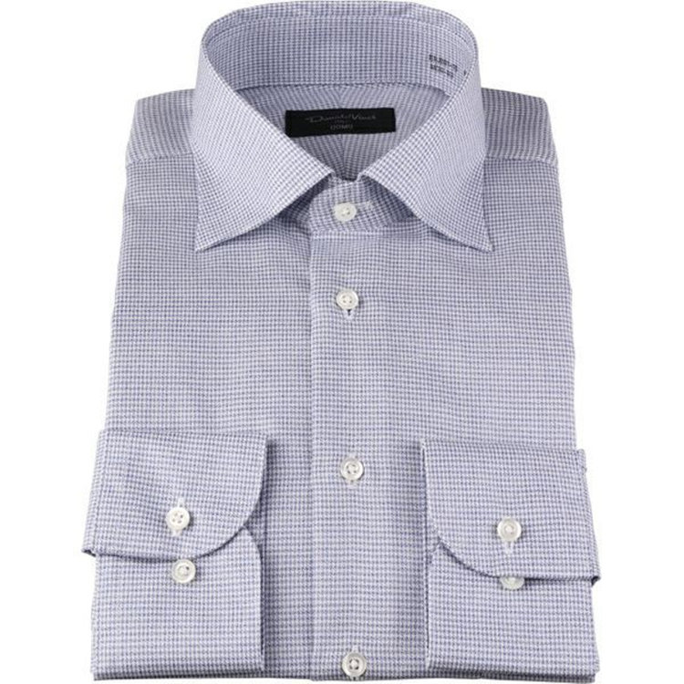 KONAKA　アウトレット 【WEB限定/OUTLET/汚れ・キズ等有】【Donato Vinci Italy Uomo】【形態安定】ワイドカラードレスワイシャツ/ブルー×チェック ブルー系(青)